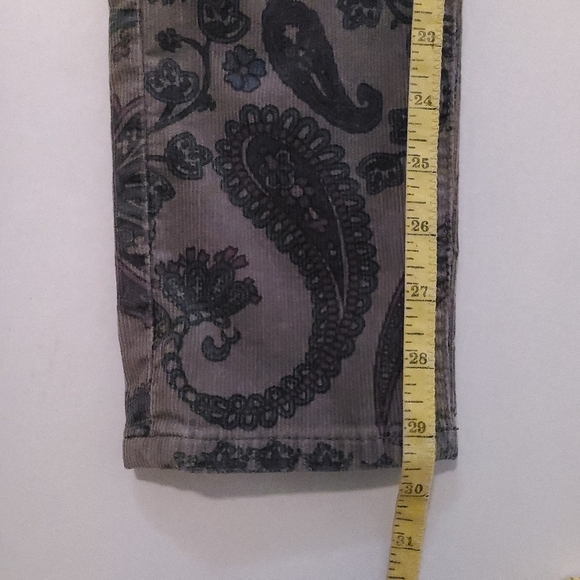 Citizens Of Humanity Thompson Paisley Corduroy Mid Rise Skinny Pants 26 Hippie - Picture 12 of 13